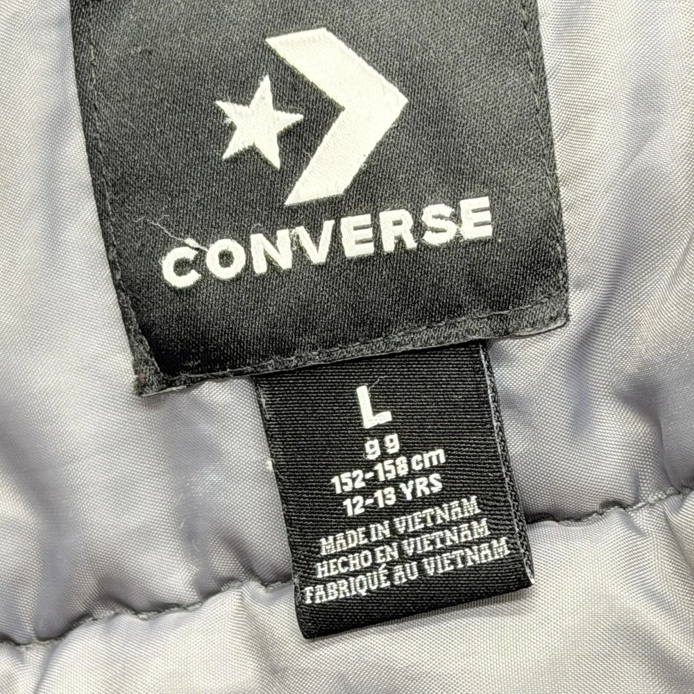 Converse Jacket Boys 12-13Y Gray Bomber Insulated‎ Full Zip Puffer Coat